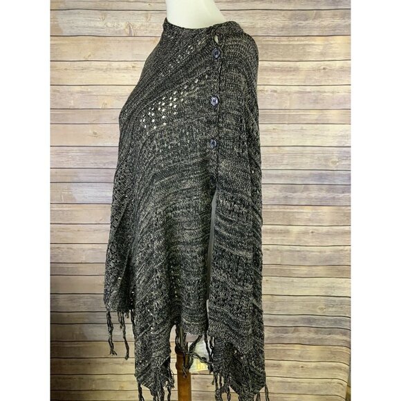 Lularoe Mimi Shawl Poncho Wrap NWT Gray Black RARE - Picture 3 of 12